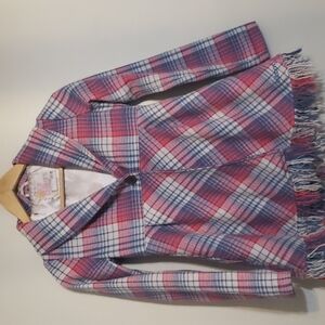 Billabong Girls Wool Bleand Plaid Coat